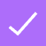 White checkmark on purple background.